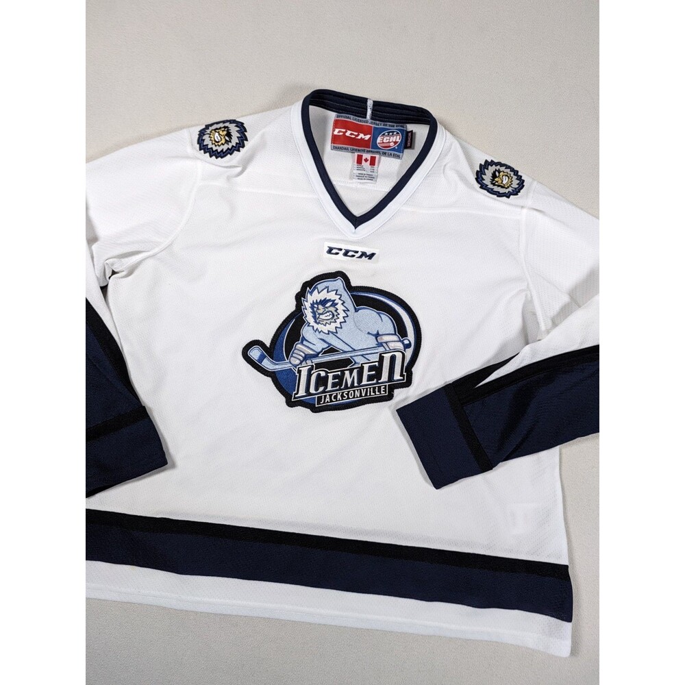 Vintage Jacksonville Icemen Hockey Jersey Women's XXL CCM Rare Signed Critchlow